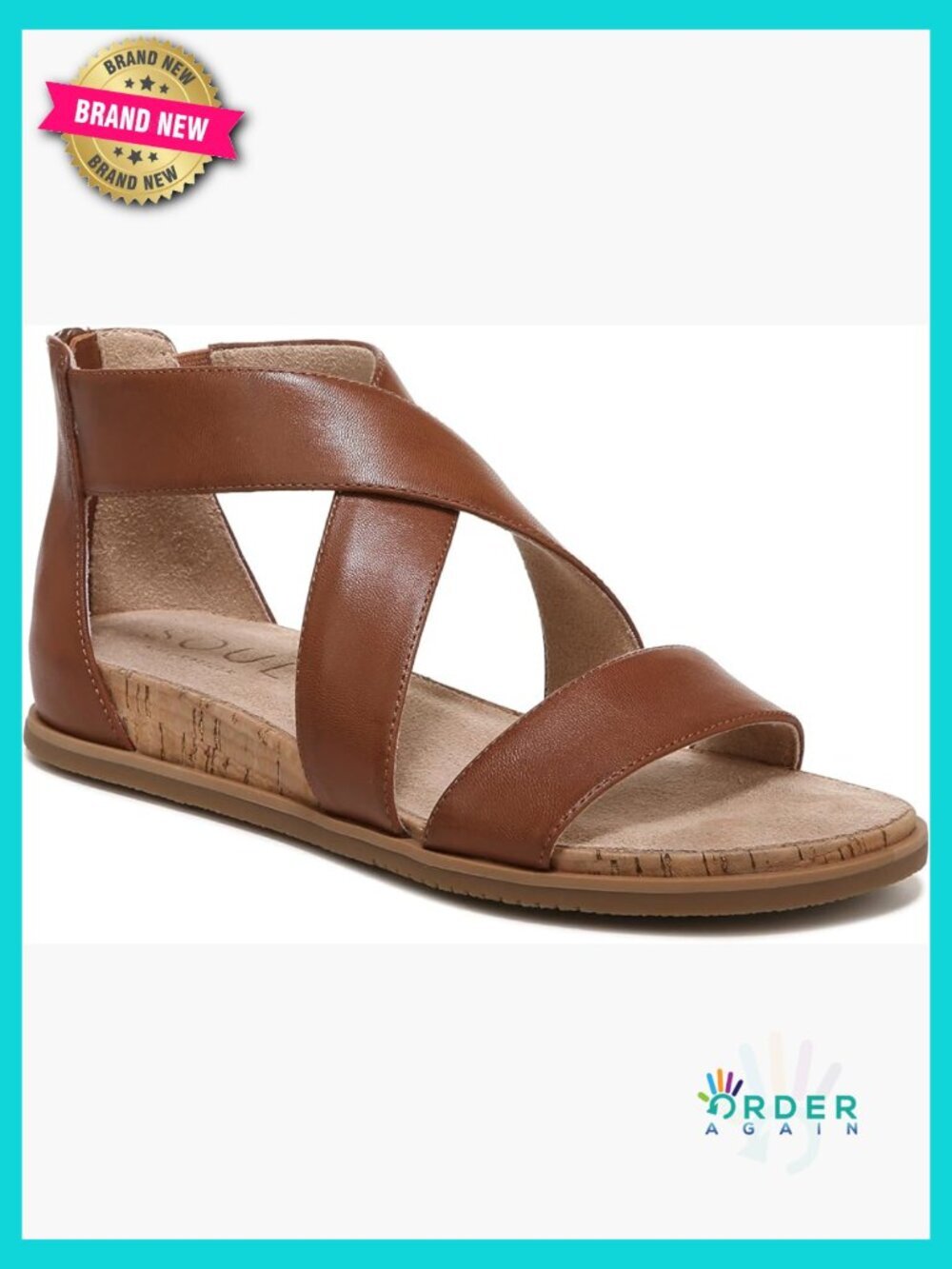 Wedge Sandals Cork Outsole Memory Foam Arch Support Casual Zip Closure Women